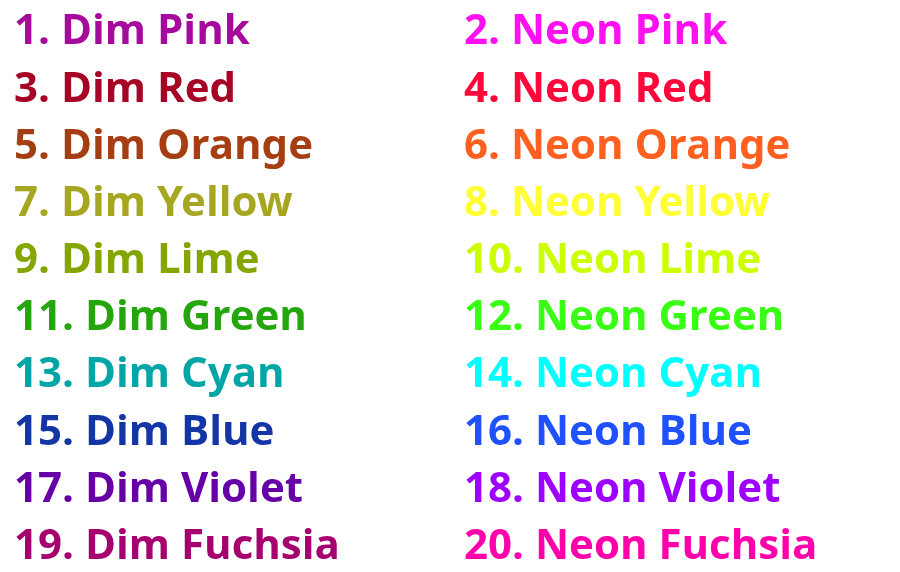 Neon list